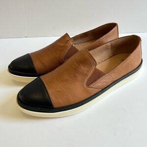 Andre Assous Danielle Leather Loafer Sneaker Brown Black Sz 11 (fit like 10.5)